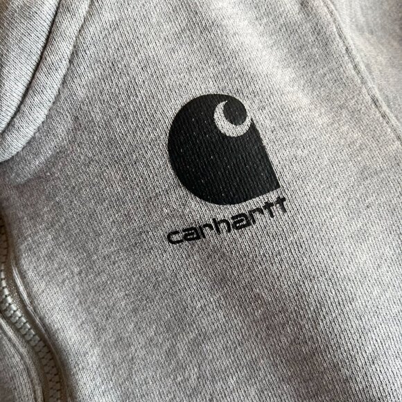 Carhartt gray half-zip logo hoodie 3T - Picture 3 of 9